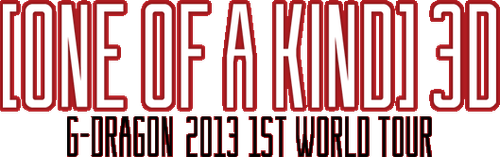 ONE OF A KIND 3D ; G-DRAGON 2013 1ST WORLD TOUR logo